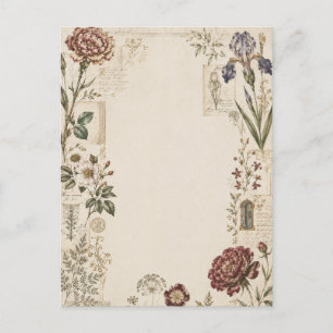 Renaissance-Botanik-Hochzeitseinladung Postkarte