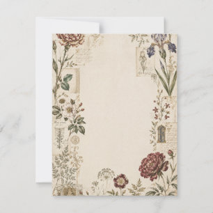 Renaissance-Botanik-Hochzeitseinladung RSVP Karte