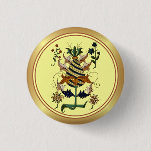Renaissance-Botanische Illustrationen 1504 ~ Button