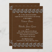 Renaissance Brown mit Pewter Wedding Einladung (Vorne/Hinten)