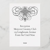 Renaissance Calligraphy Renfair Wedding Folieneinladung (Rückseite)