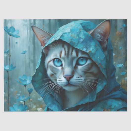 Renaissance Cat Birthday Seidenpapier (Vorderseite)