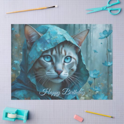 Renaissance Cat Birthday Seidenpapier (Basteln)