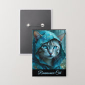 Renaissance Cat Button (Vorderseite/Rückseite)