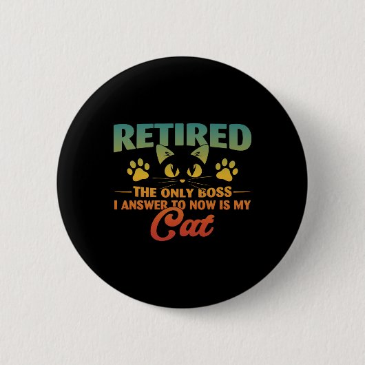 Renaissance Cat Funny Retirement 2024 Decoration M Button (Vorderseite)