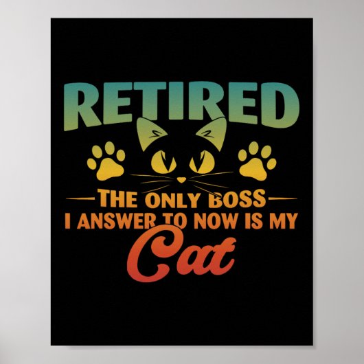 Renaissance Cat Funny Retirement 2024 Decoration M Poster (Vorne)