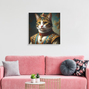 Renaissance Cat Portrait Leinwanddruck