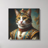 Renaissance Cat Portrait Leinwanddruck (Vorderseite)