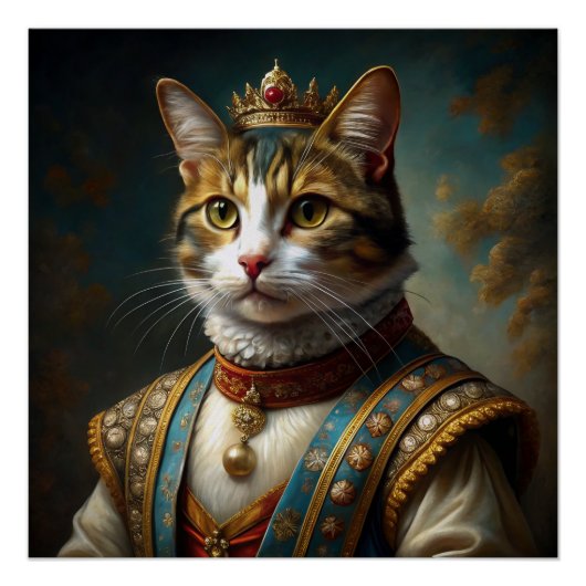 Renaissance Cat Portrait Poster (Vorderseite)