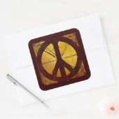 Renaissance Da Vinci Style Peace Sign Quadratischer Aufkleber (Umschlag)