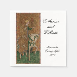 Renaissance-Dame auf einem Pferdehochzeits-Empfang Serviette