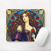 Renaissance-Dame mit Rose Mousepad (Mit Mouse)