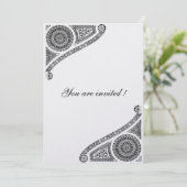 RENAISSANCE DECOR , Schwarz/Weiß Einladung (Stehend Vorderseite)