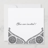 RENAISSANCE DECOR Schwarz-Weiß Einladung (Vorderseite)