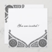 RENAISSANCE DECOR Schwarz-Weiß Einladung (Vorne/Hinten)