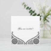 RENAISSANCE DECOR Schwarz-Weiß Einladung (Stehend Vorderseite)