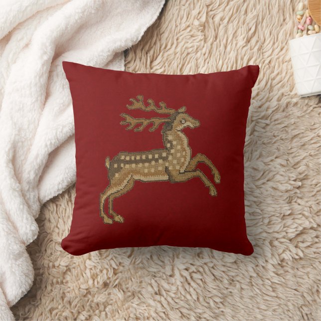 Renaissance Deer on Red Kissen (Decke)