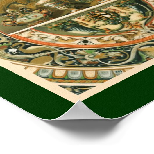 Renaissance Design Vintage Kunst Poster (Ecke)