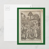 RENAISSANCE-DRUCK DER NATIVITÄTSKARTE FEIERTAGSPOSTKARTE (Vorne/Hinten)