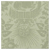 Renaissance-Einhorngarten, Frühjahrsgrün Stoff (Nahaufnahme)