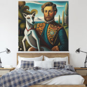 Renaissance Elegance Italian Greyhound and Noble Leinwanddruck (Insitu (Schlafzimmer))