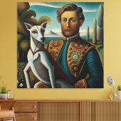 Renaissance Elegance Italian Greyhound and Noble Leinwanddruck (Insitu (Wohnzimmer))