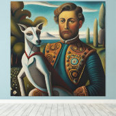 Renaissance Elegance Italian Greyhound and Noble Leinwanddruck (Insitu (Holzboden))
