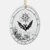 Renaissance Emblem Bat and Candle Keramik Ornament (Rechts)