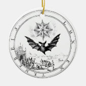 Renaissance Emblem Bat and Candle Keramik Ornament (Vorne)