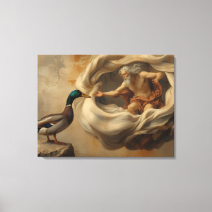 Renaissance-Enten-Parodie-Kunst – Lustige Ente err Leinwanddruck