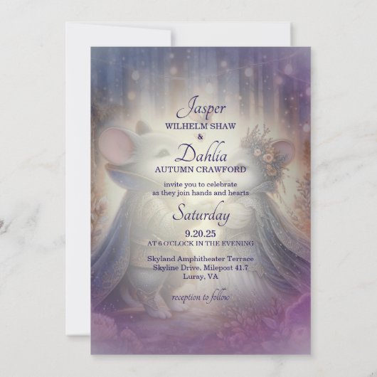 Renaissance Fairytale Fantasy Romantische Hochzeit Einladung (Rückseite)