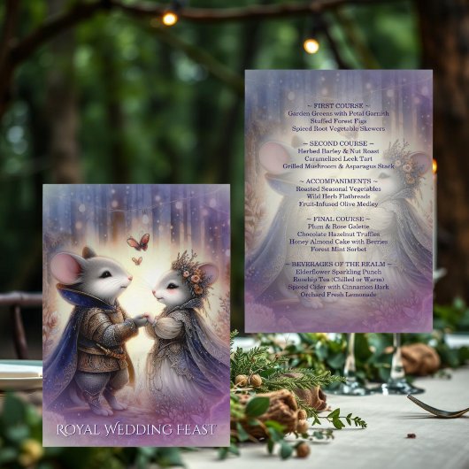 Renaissance-Fantasy-Märchenhochzeit Menükarte