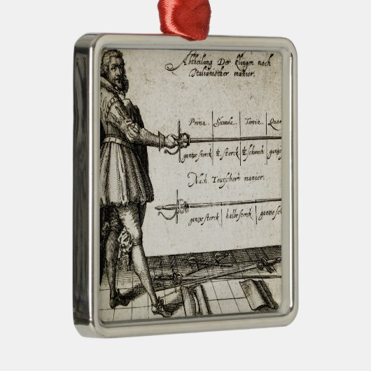 Renaissance-Fechten Silbernes Ornament (Rechts)