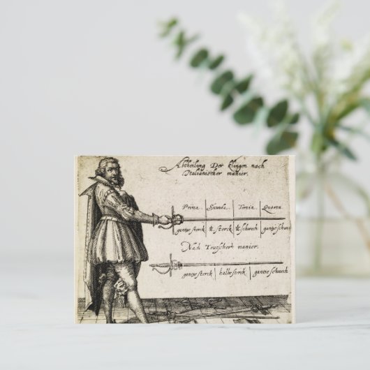 Renaissance Fencing Postkarte (Stehend Vorderseite)