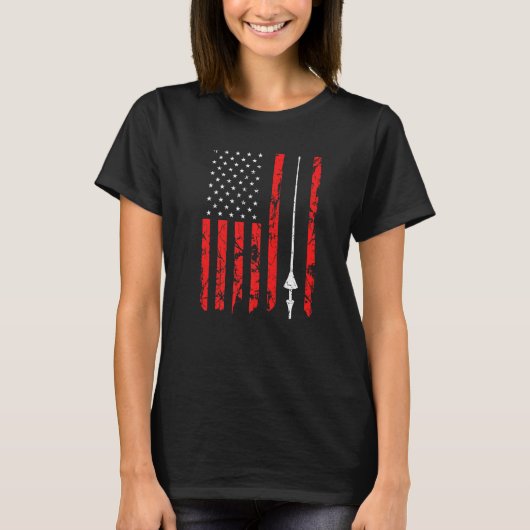 Renaissance Festival American Flag Jousting Lance T-Shirt (Vorderseite)