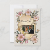 Renaissance Floral Rahmen Hochzeit Danke Karten (Vorderseite)