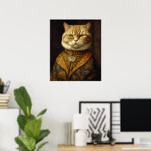 Renaissance Fluffy Cat Poster (Heimbüro)