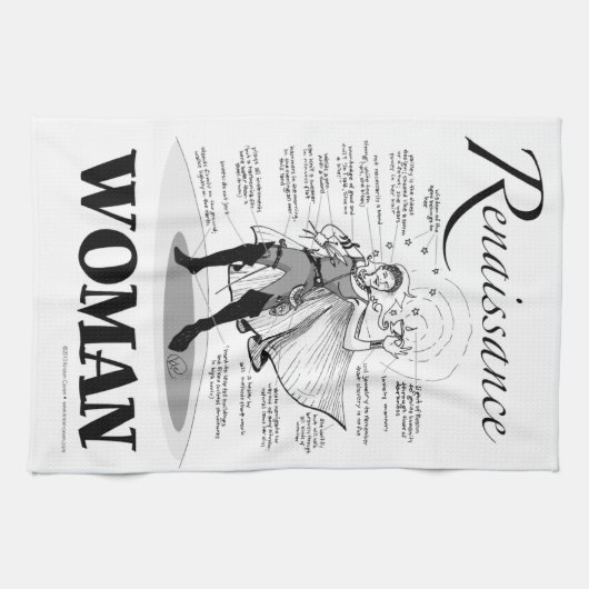 Renaissance-Frau Geschirrtuch (Horizontal)