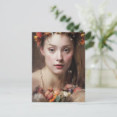 Renaissance-Frau Malerei Postkarte (Stehend Vorderseite)