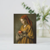 Renaissance-Frau mit Herz Postkarte (Stehend Vorderseite)