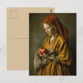 Renaissance-Frau mit Herz Postkarte (Vorne/Hinten)