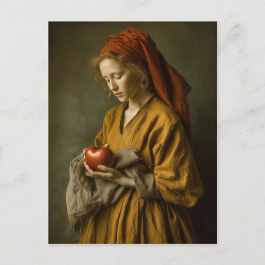Renaissance-Frau mit Herz Postkarte (Vorderseite)
