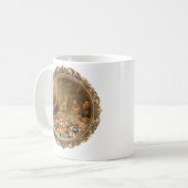 Renaissance-Gemälde-Parodie: Mann isst Sushi Kaffeetasse (Vorderseite Links)