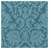 Renaissance-Genueser Damaskus, Peacock Blue Stoff (Nahaufnahme)