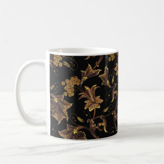 Renaissance Golden Floral Stickerei Muster Kaffeetasse