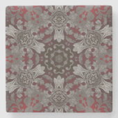 Renaissance gotische Metallmandala rot-schwarz Steinuntersetzer (Vorderseite)