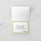 Renaissance Green Imitate Gold Spritzer Vielen Dan Dankeskarte (Innenseite)