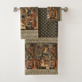 Renaissance Griechischer Lace Brown Red Beige Badhandtuch Set