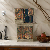 Renaissance Griechisches Spitzen Black Gold Beige  Badhandtuch Set