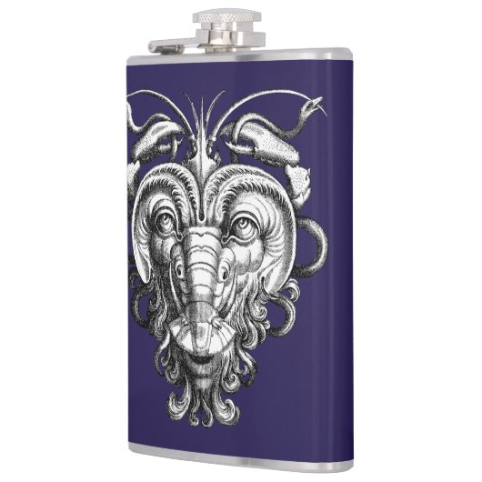 Renaissance Grotesque Gargoyle Face Lobster Man Flachmann (Links)